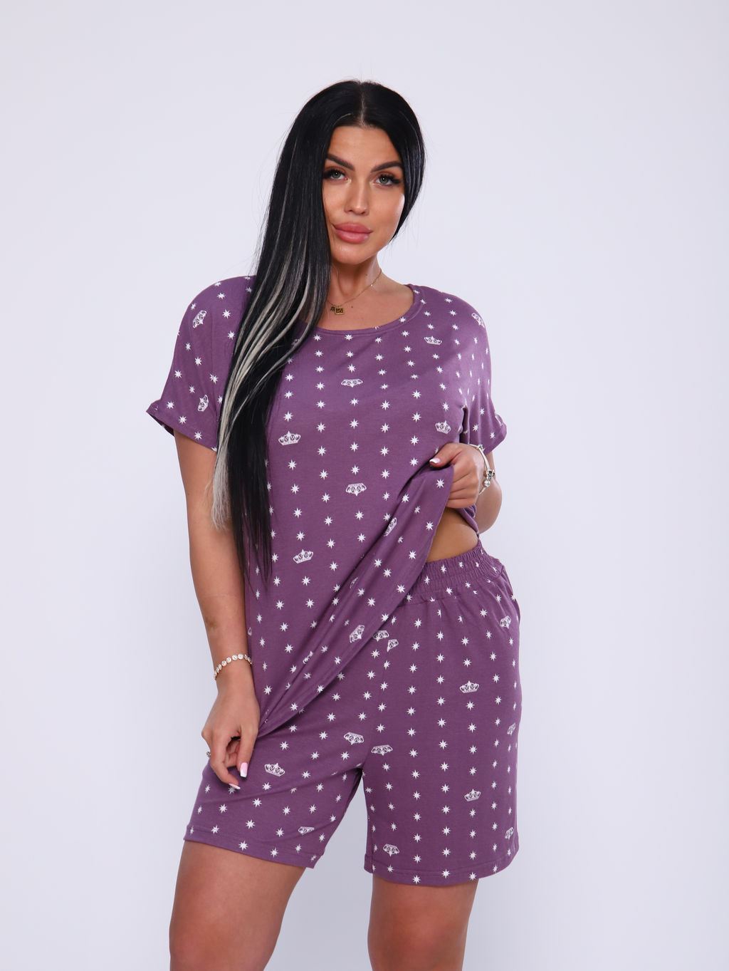 М398 Пижама Лакшери (сиреневый) - Иванушка-трикотаж фото 5