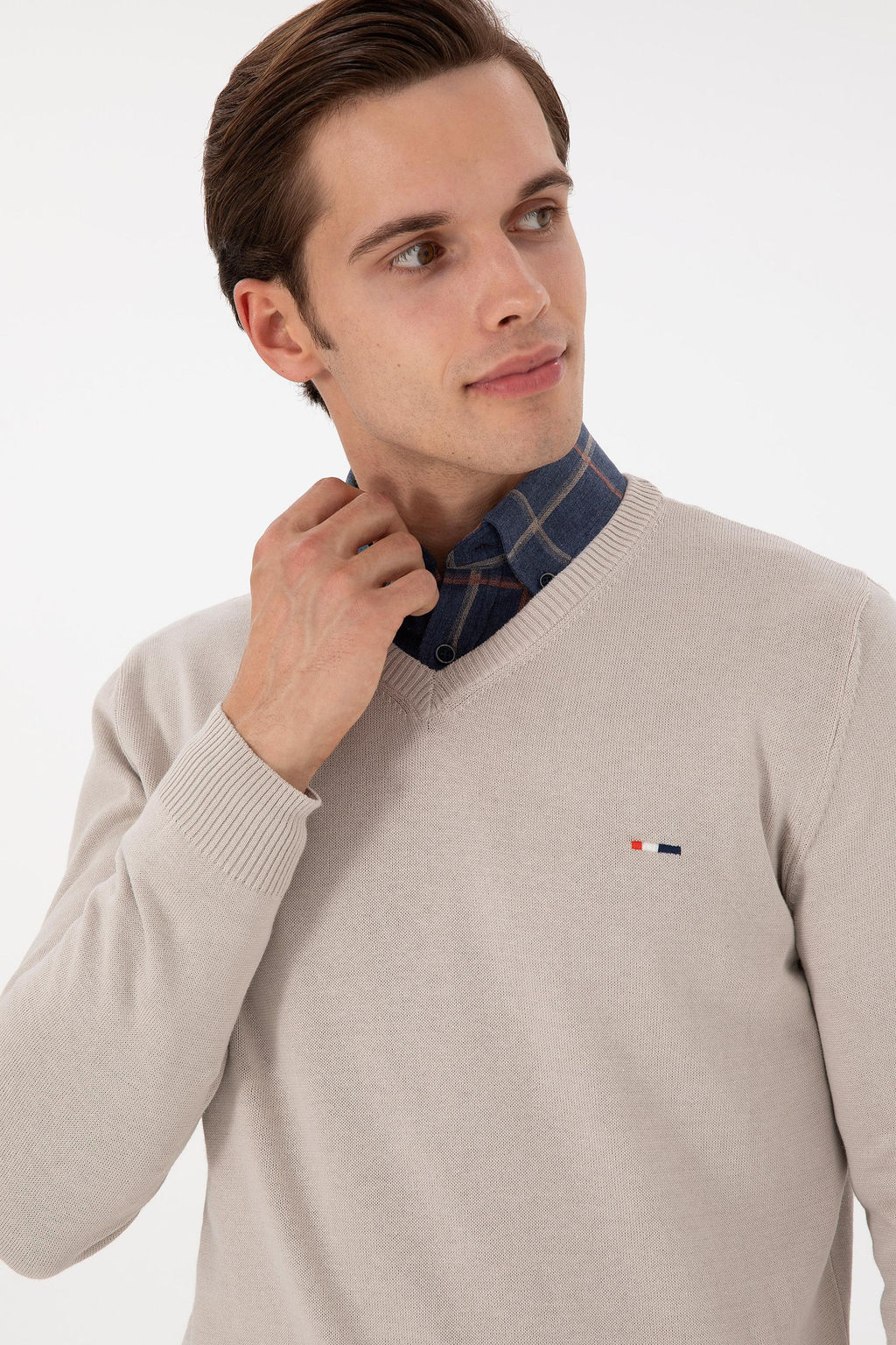 Erkek Slim Fit V Yaka Ta_ Basic Kazak - U.s. polo assn фото 2