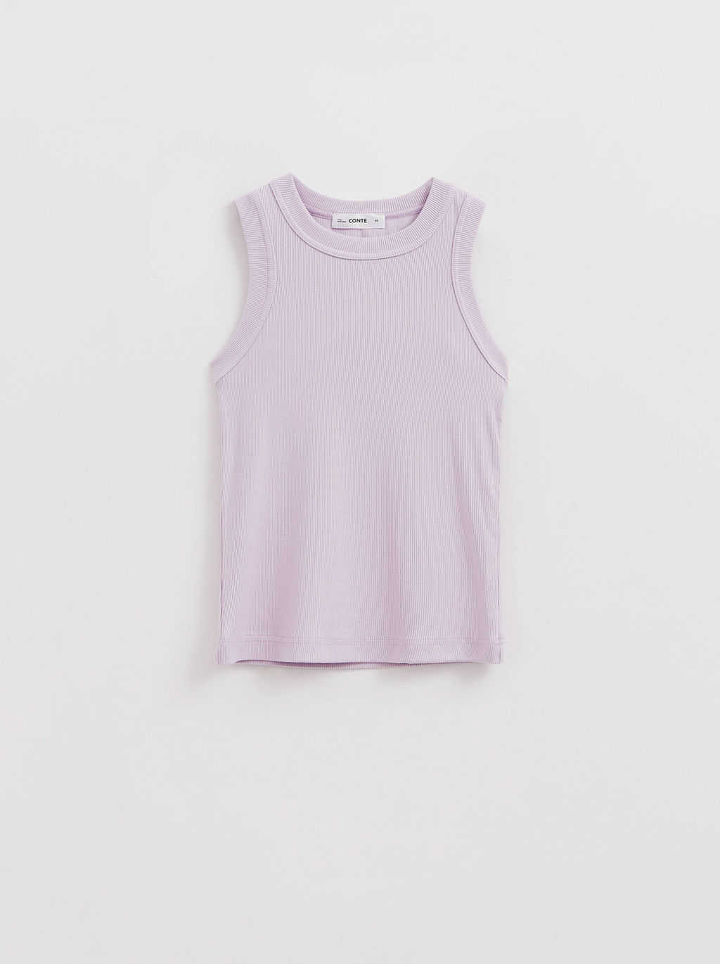 CONTE Базовый топ из вискозы в рубчик без рукавов LD 2846 lavender - Conte elegant фото 7