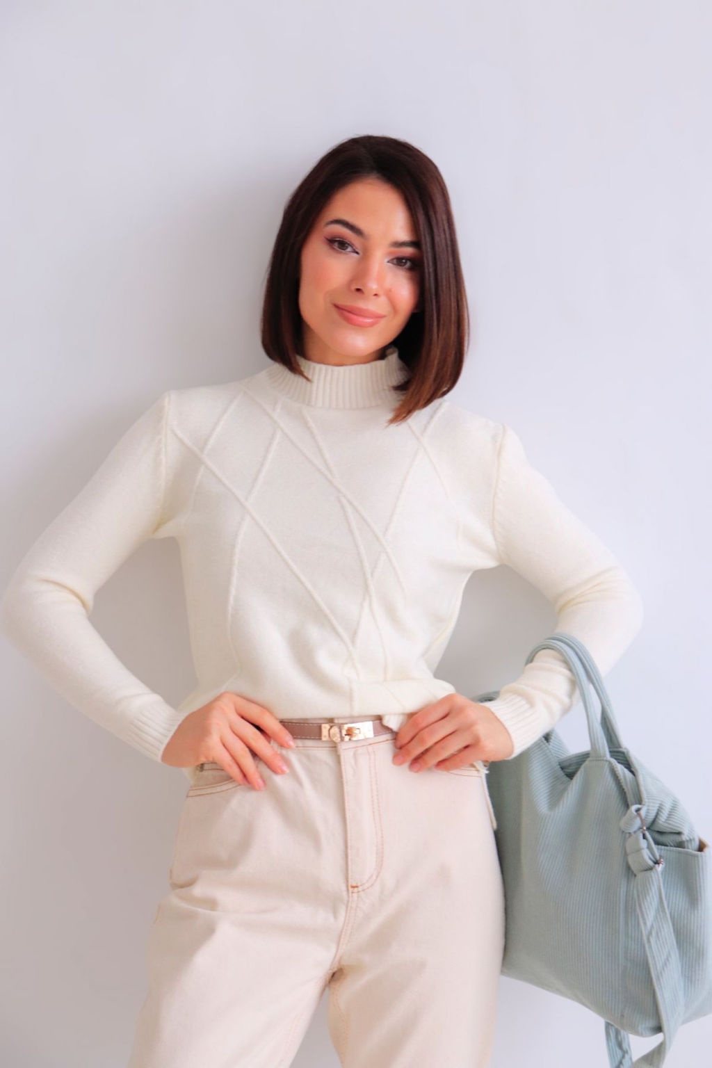 Martichelli Джемпер молочный линии  фото 2