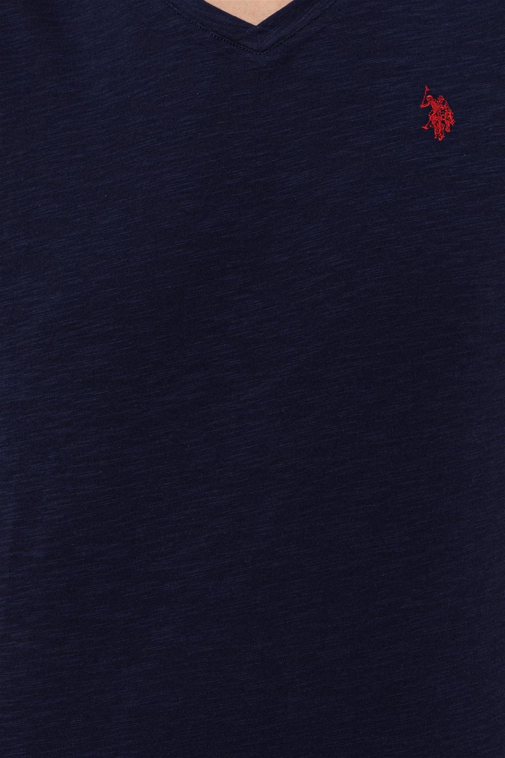 Мужская темно-синяя футболка с V-образным вырезом Basic - U.s. polo assn фото 6