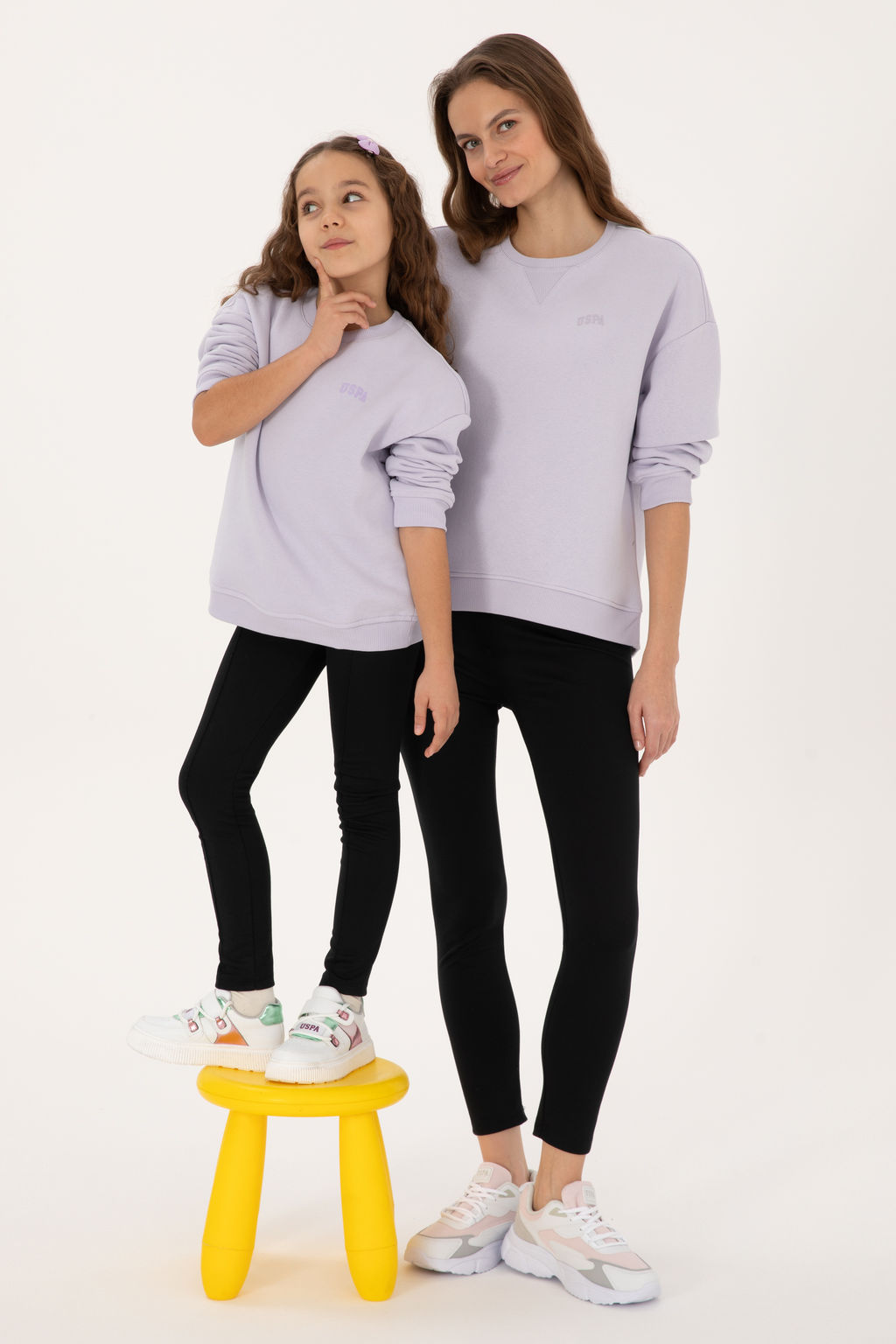 K_z _ocuk Lila _ardonlu Bisiklet Yaka Basic Sweatshirt Sepette S_rpriz _ndirim - U.s. polo assn фото 8