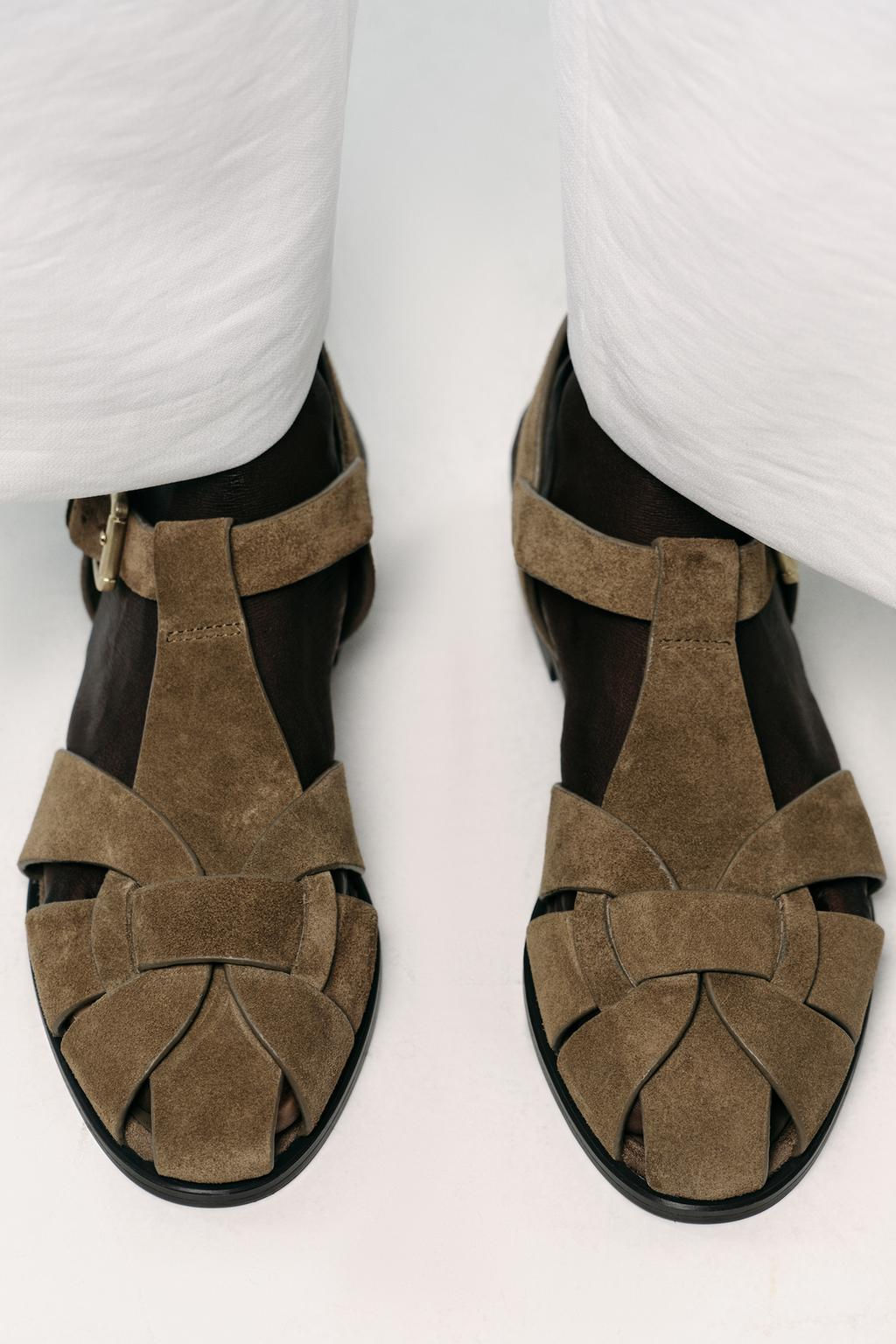 SPLIT SUEDE CAGE SANDALS - Zara фото 2
