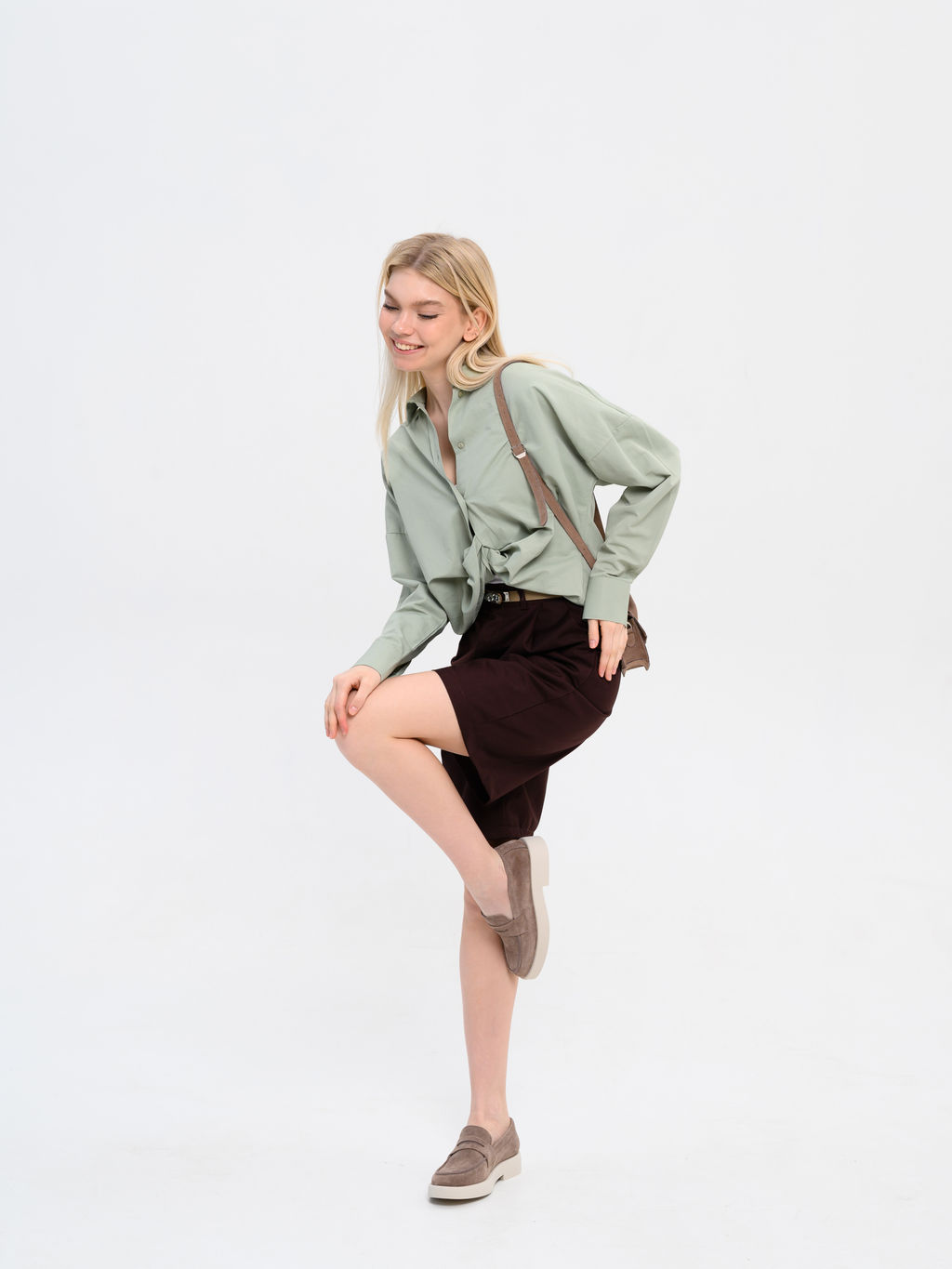 Лоферы туфли 176.1593be.Капучино замша