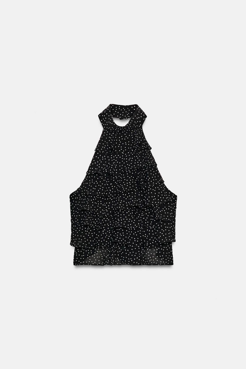 TOP GEORGETTE HALTER / Negro / Blanco
