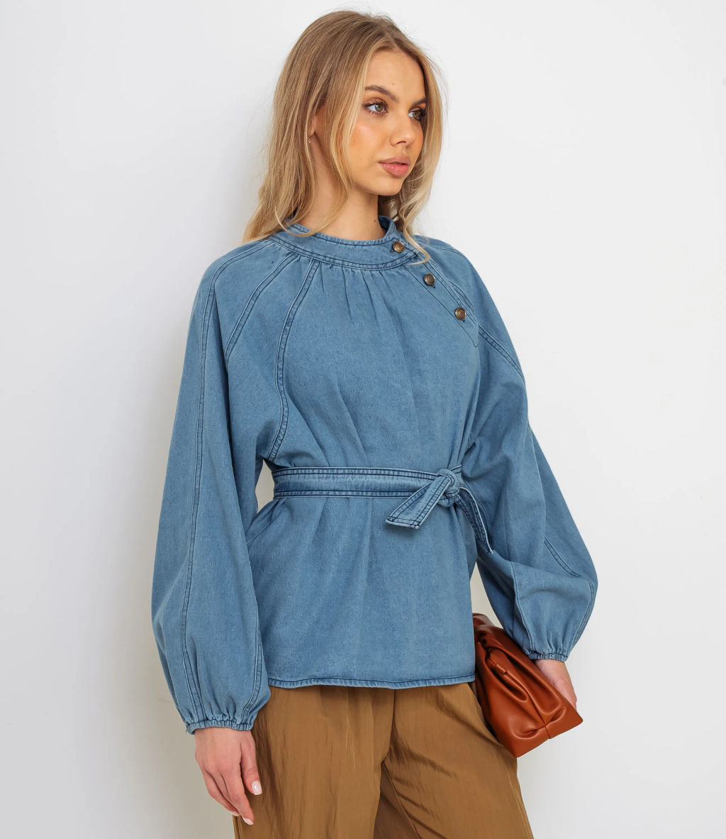 Блуза #КТ80303, голубой - Dommod фото 2