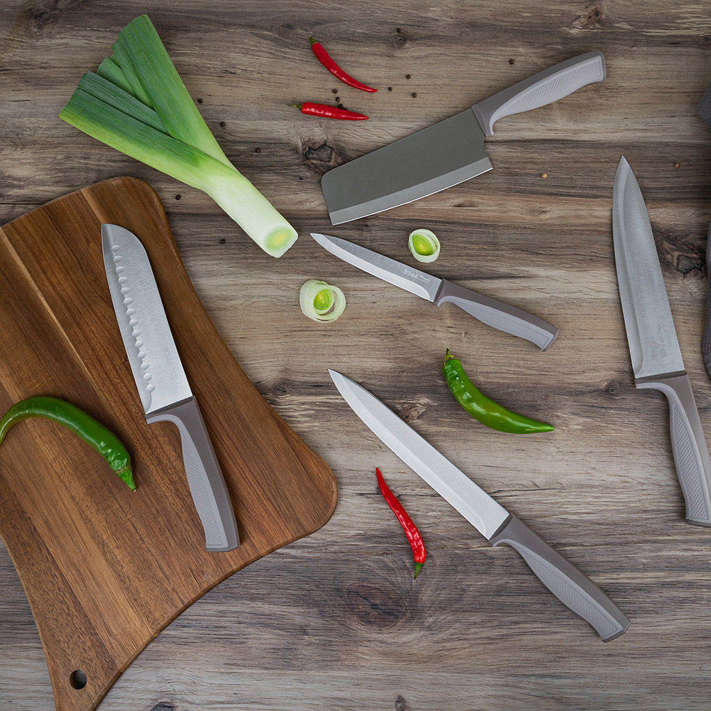 Нож кухонный TalleR 13см из стали, s1,5мм, универсальный, пластмассовая ручка, чехол в комплекте, на картоне (Китай) - Домашняя мода фото 6