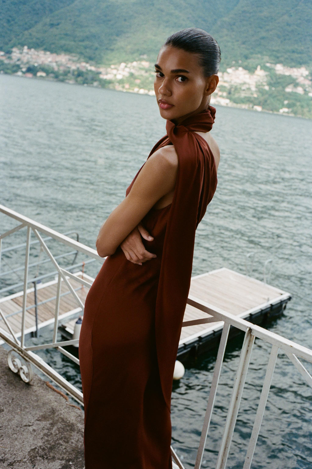 ASYMMETRIC MIDI DRESS WITH SCARF - Zara фото 4