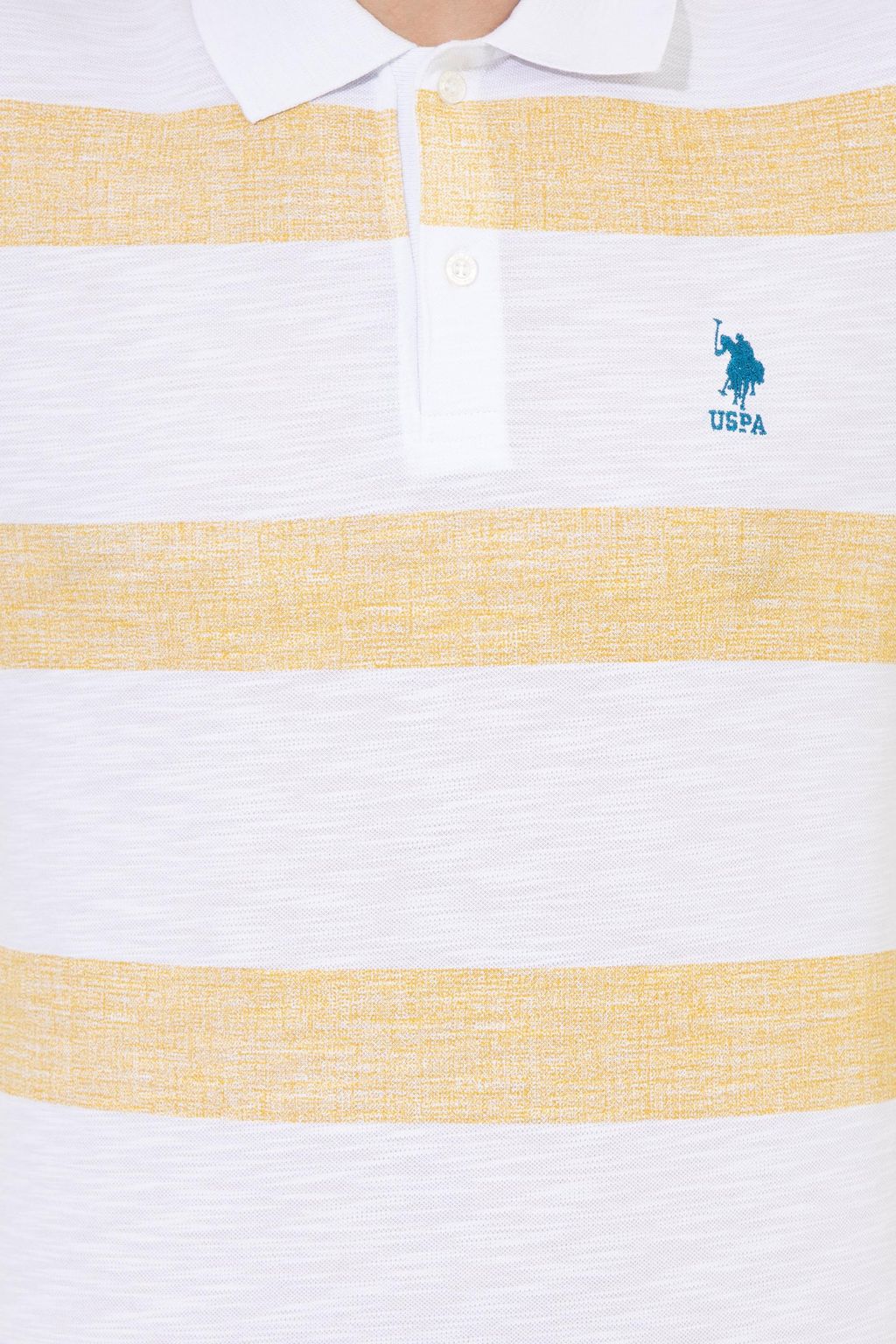 U. S. Polo Assn Мужская шафрановая футболка-поло с воротником-поло - U.s. polo assn фото 6