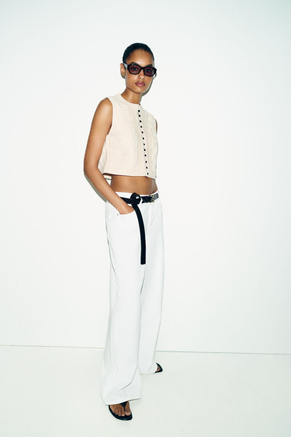TOP CHALECO PUNTO ESTRUCTURA / Crudo - Zara фото 4