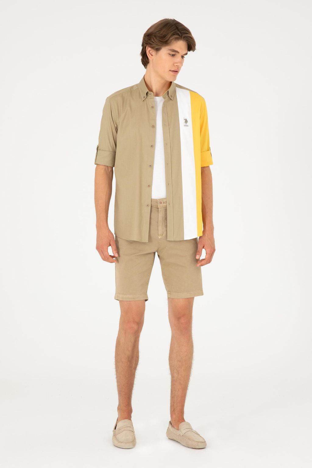 Мужские тканые шорты светло-хаки Неожиданная скидка в корзине - U.s. polo assn фото 3