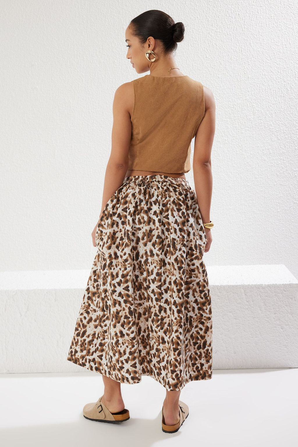 TRENDYOLMILLA Cok Renkli Animal Leopar Desenli A-line Maxi Boy Dokuma Etek TWOSS25ET00045 фото 6