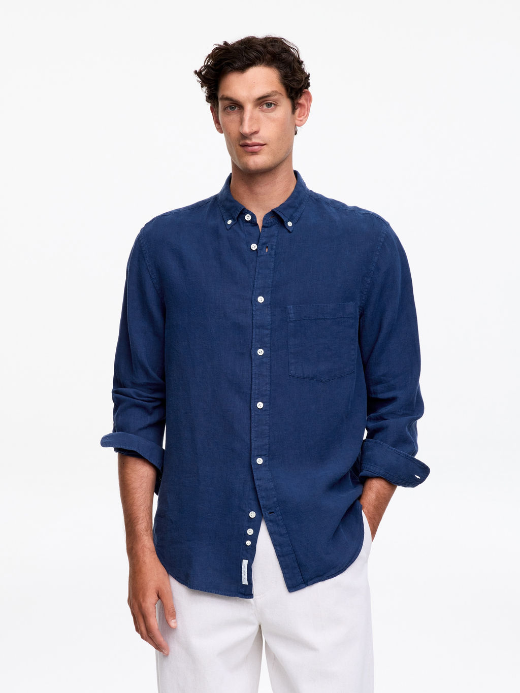 Camisa de lino holgada - H&m фото 5