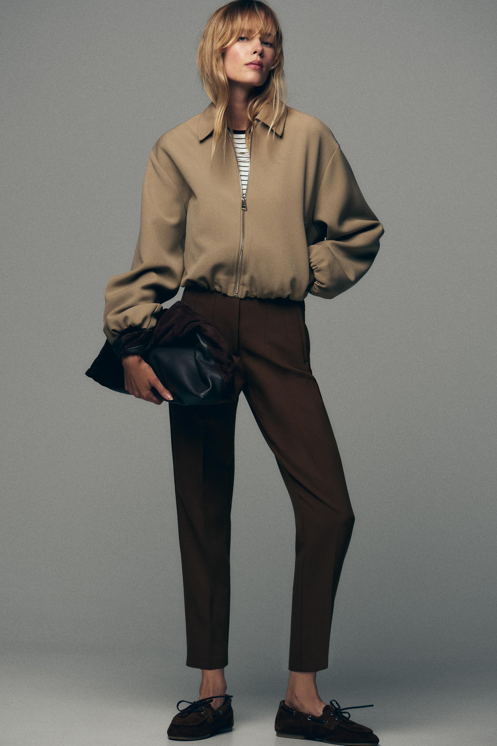 PUFFED BOMBER JACKET WITH ZIP