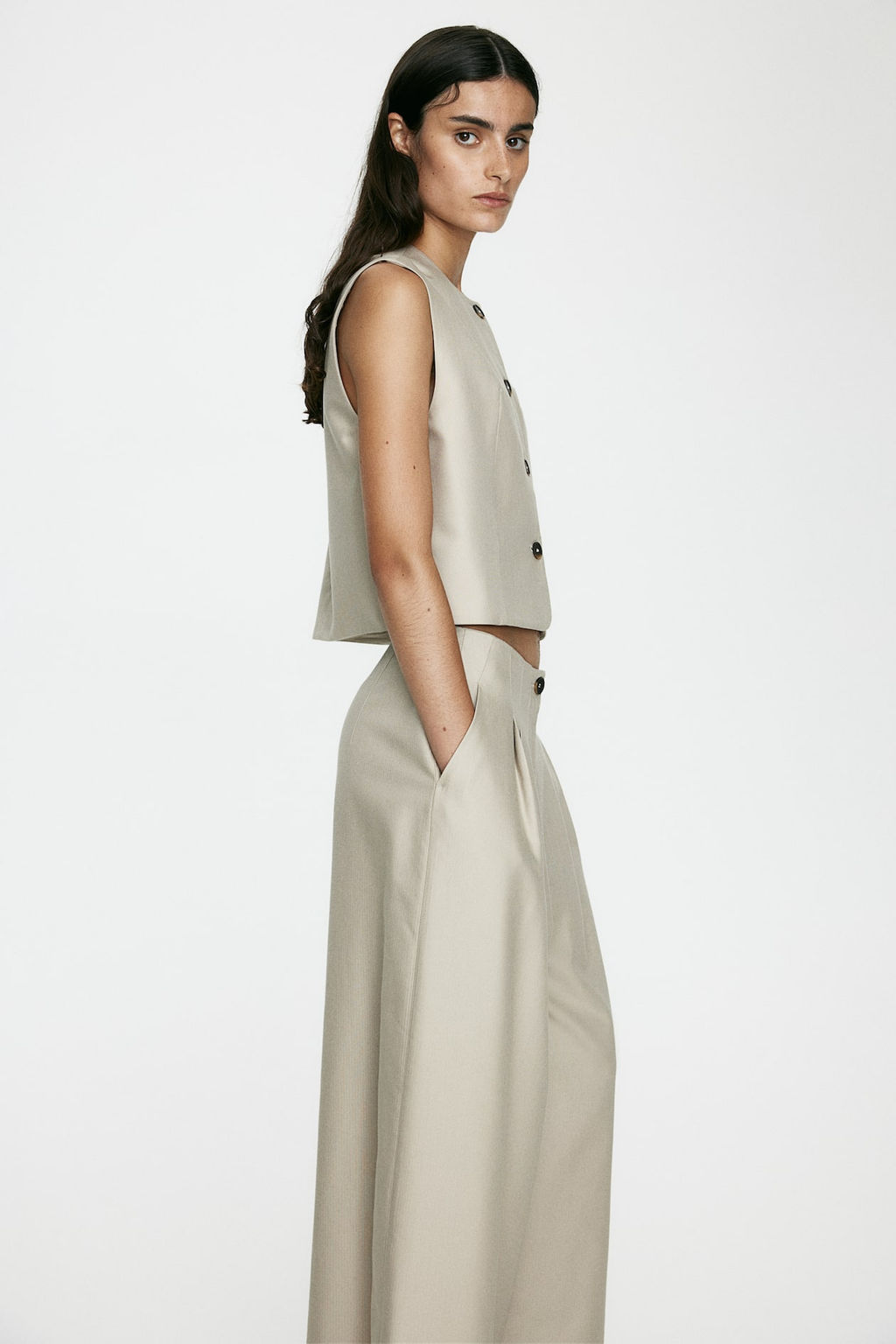 Pantalon culotte en mezcla de lyocell - H&m фото 3
