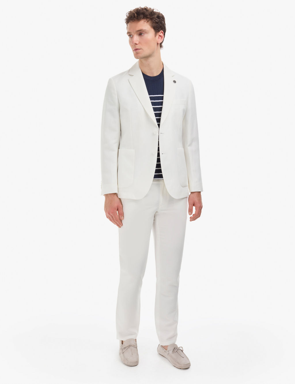 Ekru Slim Fit Keten Kar___ml_ Tak_m Elbise
