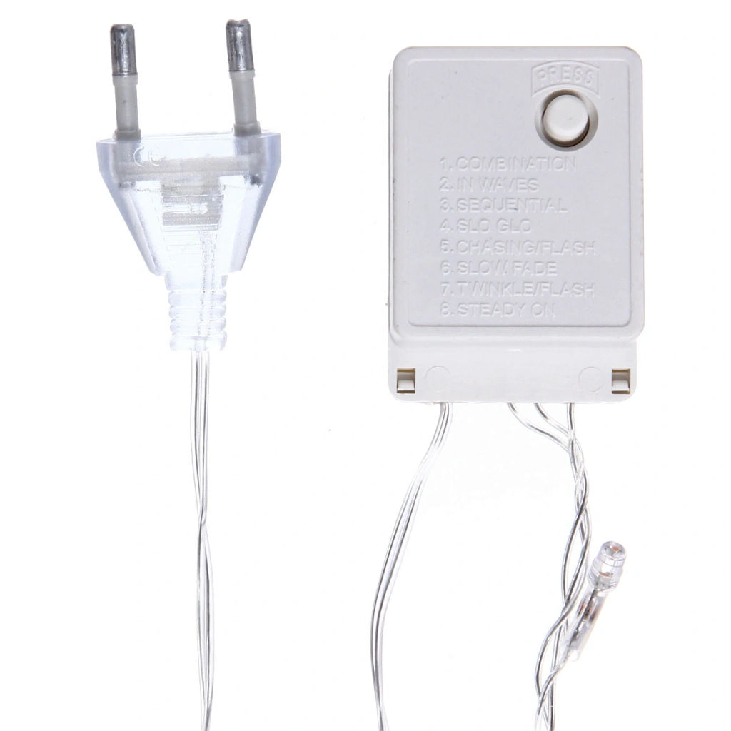 Цена за 2 шт. Гирлянда для дома 2,5м 24 лампы LED прозрач.пров.,8 реж, IP-20, Мультицвет