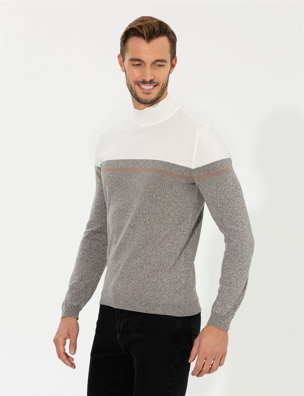 Vizon Melanj Slim Fit Bal_k__ Yaka Triko Kazak - Pierre cardin фото 4