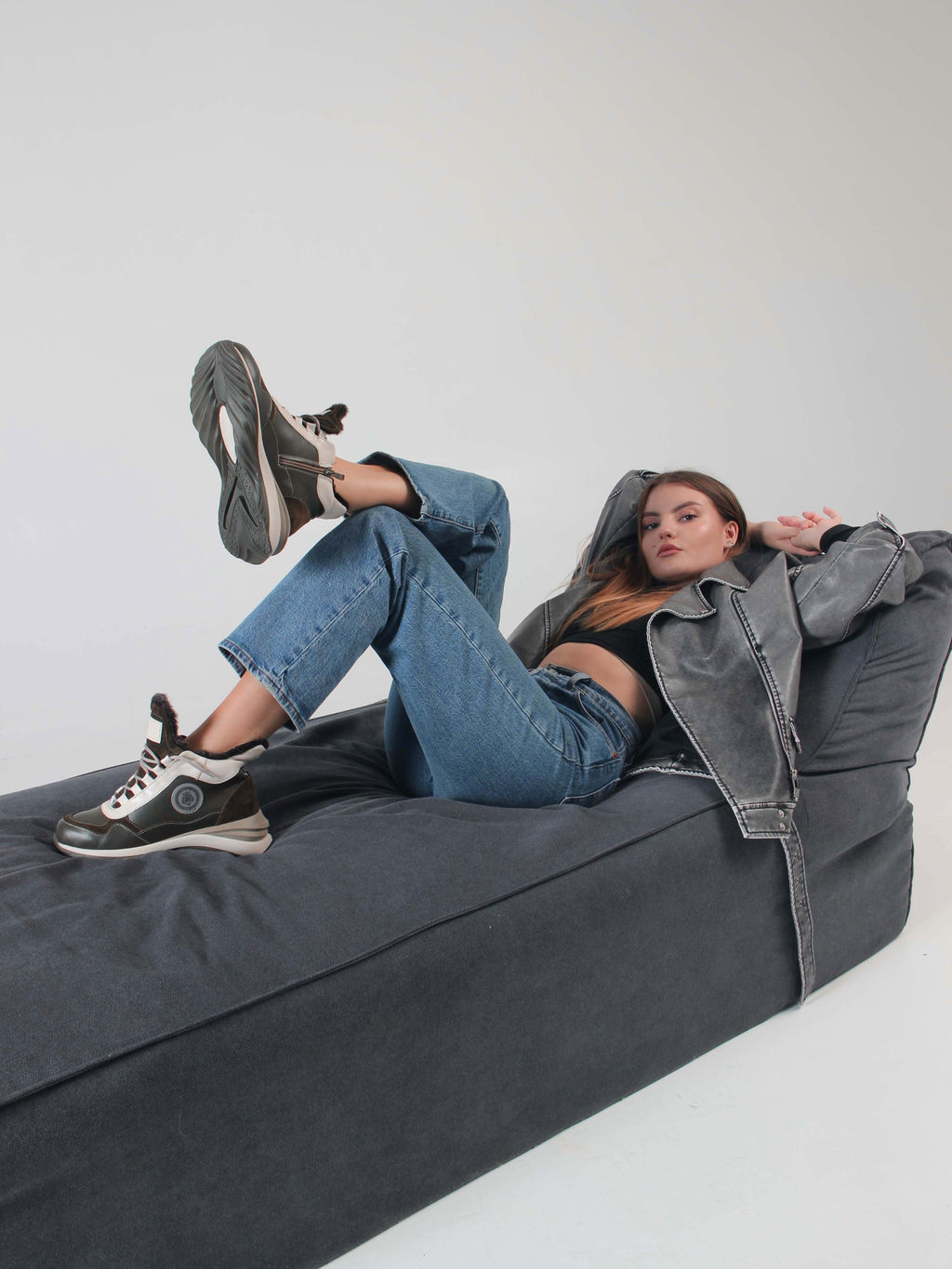 Ботинки 350.uno2gr. хаки бежевый/Байка