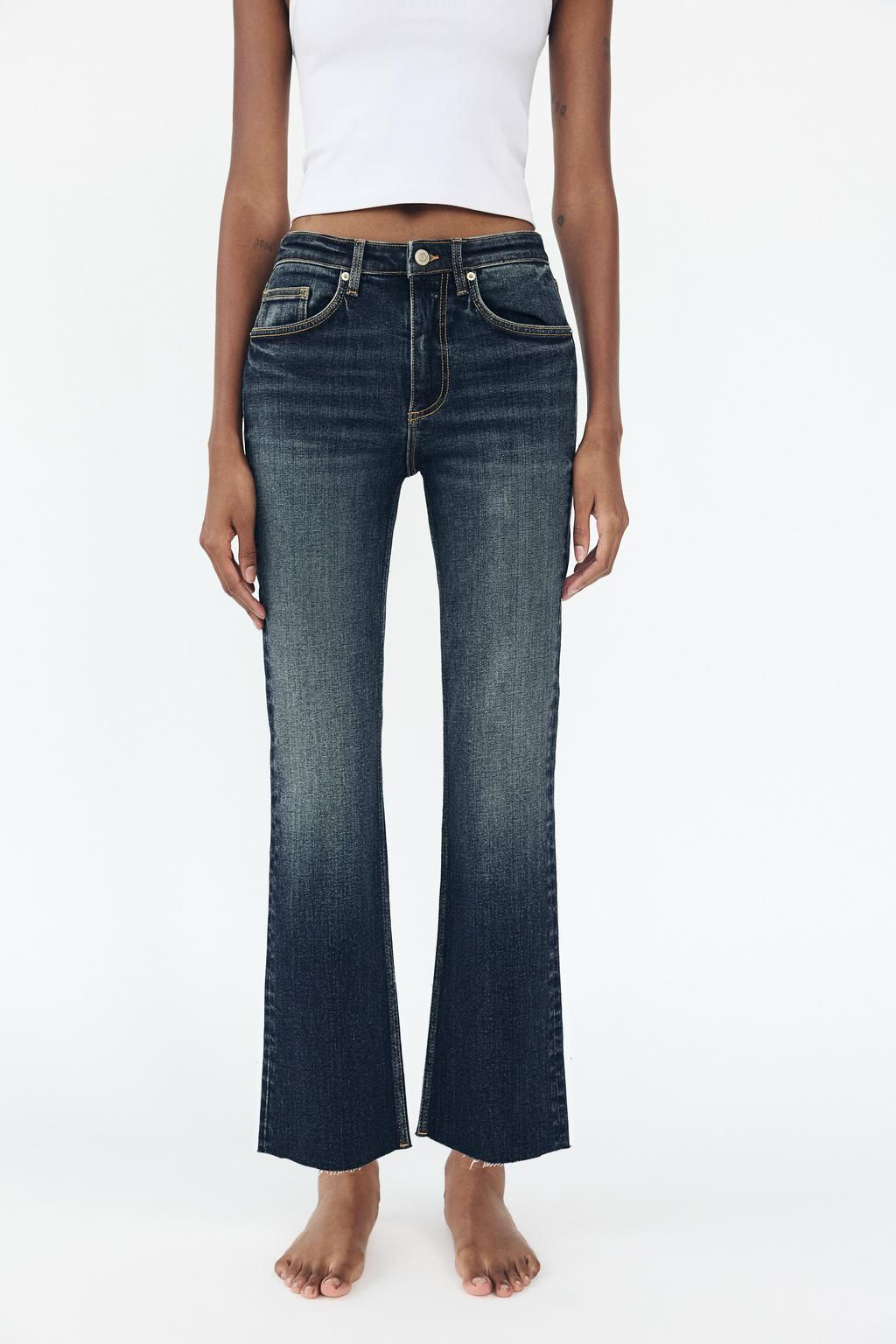 TRF CROPPED FLARE HIGH-WAIST JEANS - Zara фото 10