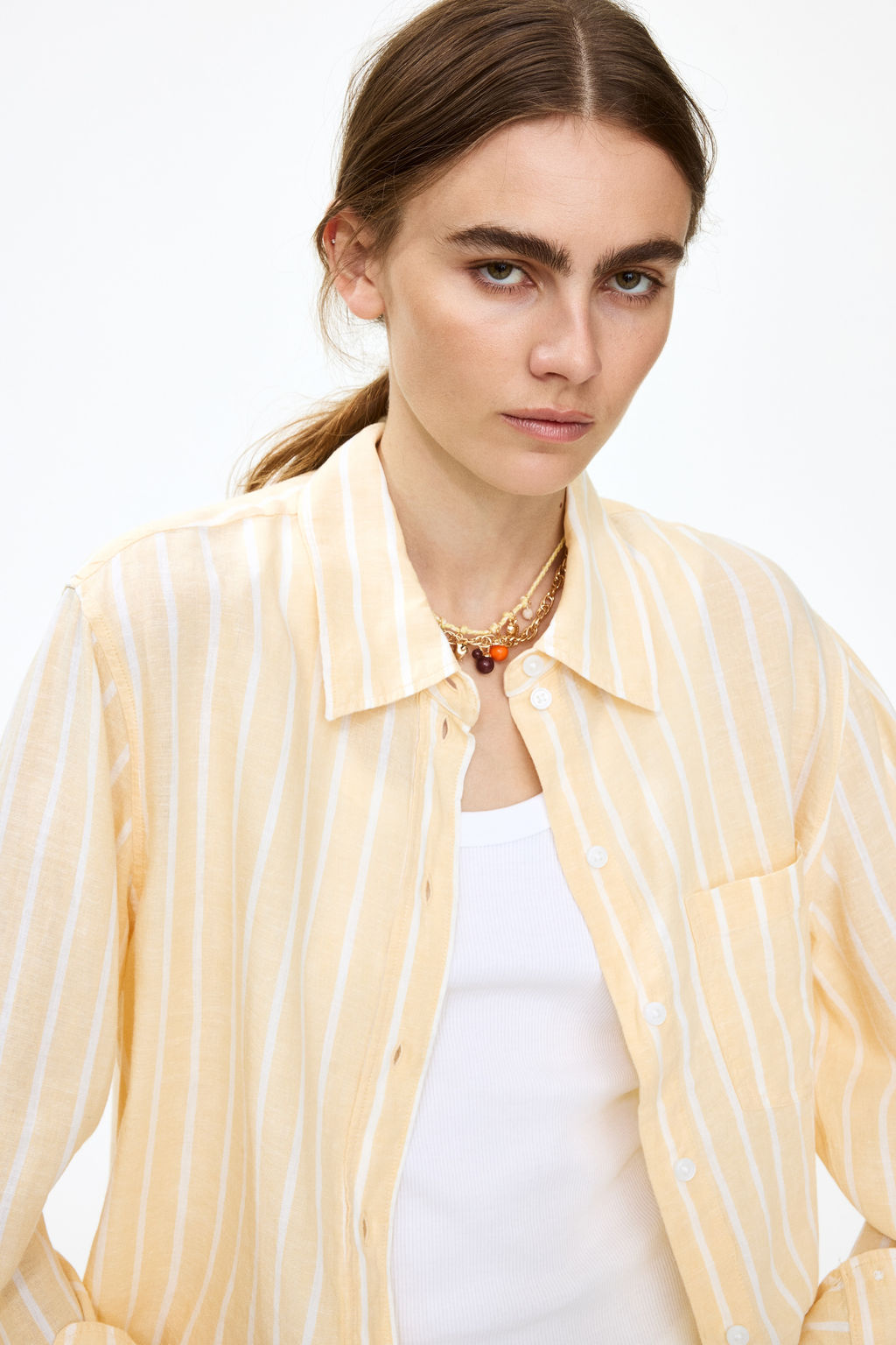 Camisa en mezcla de lino - H&m фото 11