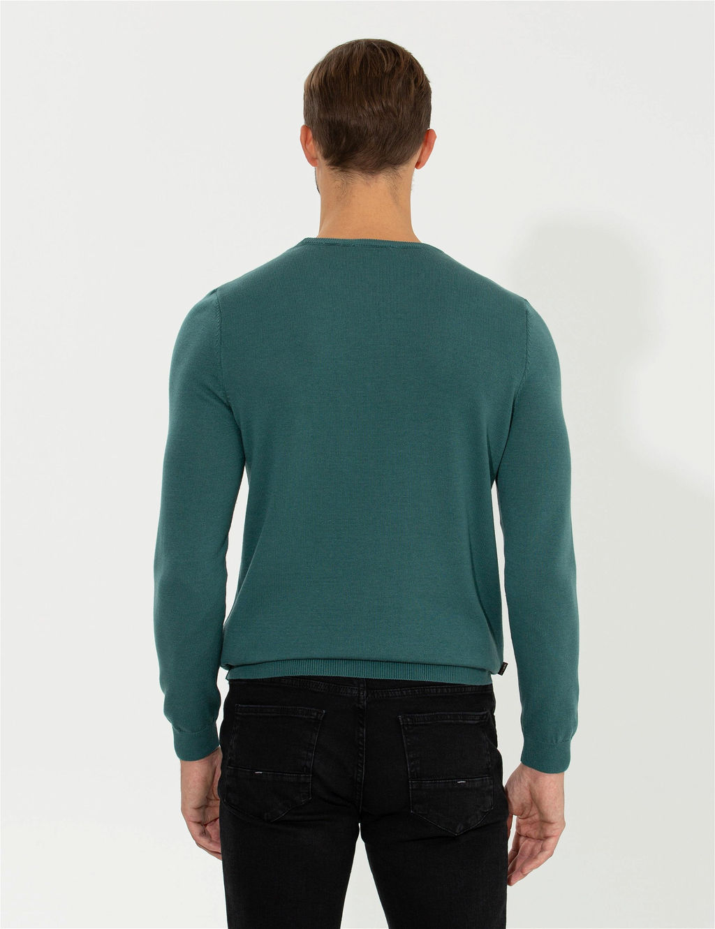 Ye_il Slim Fit Bisiklet Yaka Triko Kazak - Pierre cardin фото 5