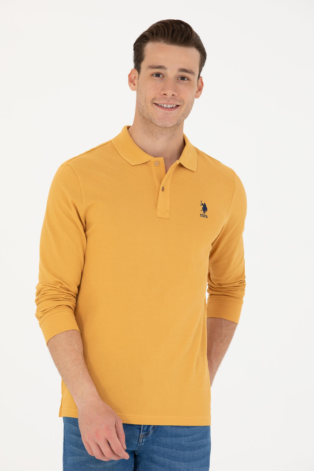 Мужской горчичный базовый свитшот Неожиданная скидка в корзине - U.s. polo assn фото 10