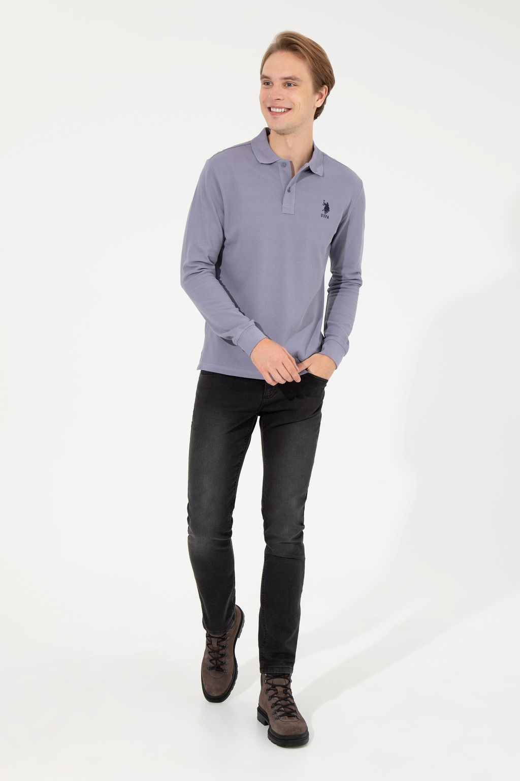 Мужская серая базовая толстовка Неожиданная скидка в корзине - U.s. polo assn фото 4