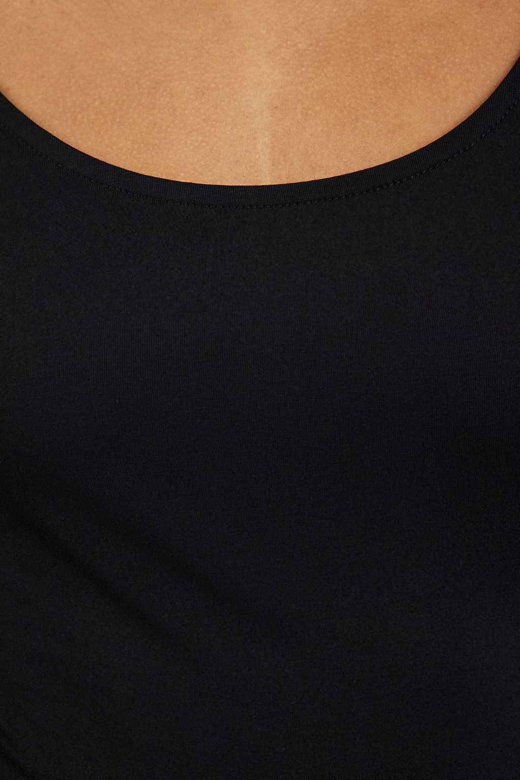 Siyah Havuz Yaka Fitted/Vucuda Oturan Orme Bluz TWOAW25BZ00025