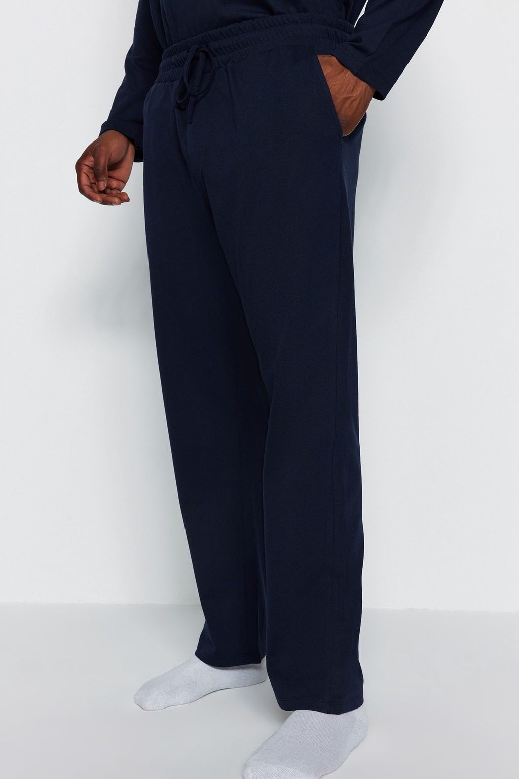 TRENDYOL MAN Lacivert Regular Fit Bask?l? Orme Buyuk Beden Pijama Tak?m? TMNAW24AI00000 - Trendyolmilla фото 5
