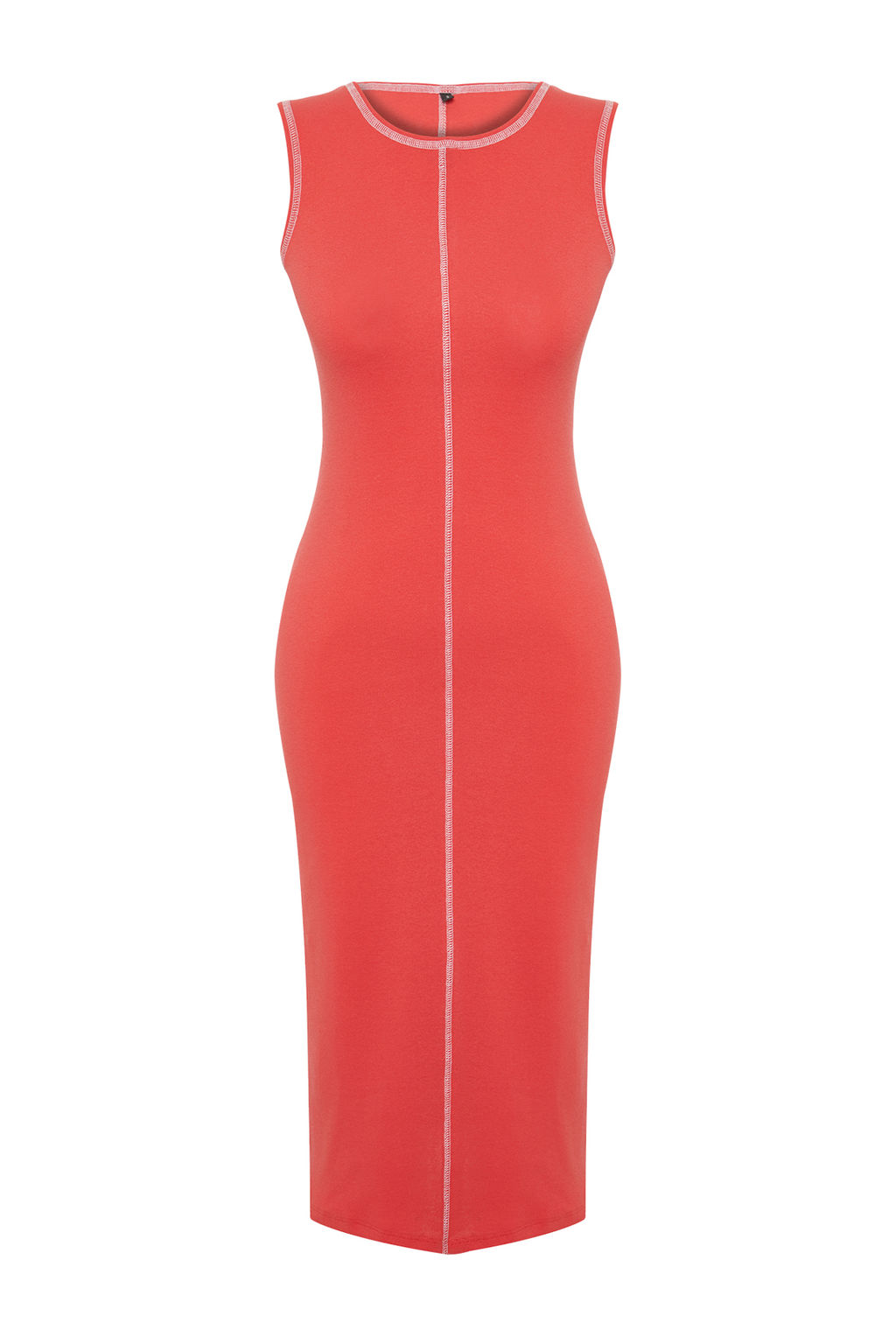 Nar Cicegi Fitted/Vucuda Oturan Karyoka Dikis Detayl? Fitilli Esnek Orme Midi Elbise TWOSS24EL00884 - Trendyolmilla фото 7