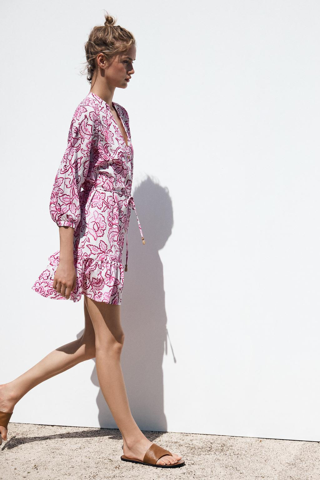 FLORAL PRINT MINI DRESS - Zara фото 5