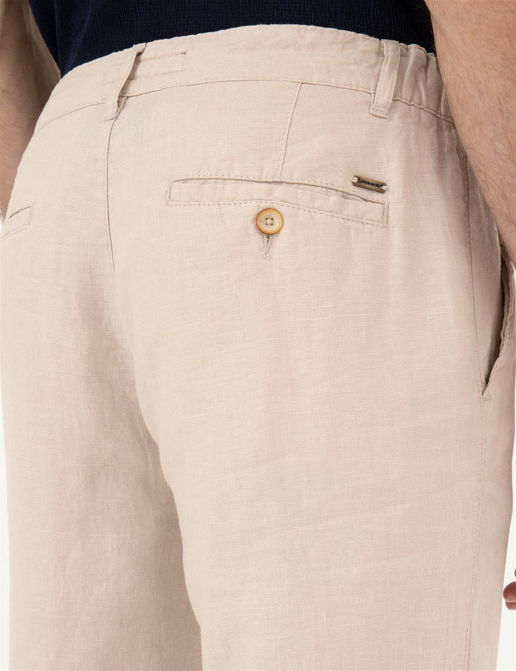 Bej Carrot Fit Keten Kanvas Pantolon - Pierre cardin фото 6