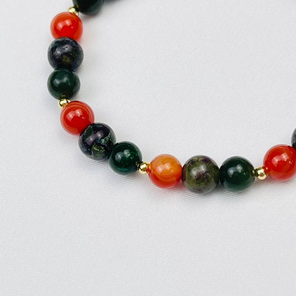 Браслет для Девы из Сардоникса,Нефрита и Яшмы - Радуга самоцветов фото 4