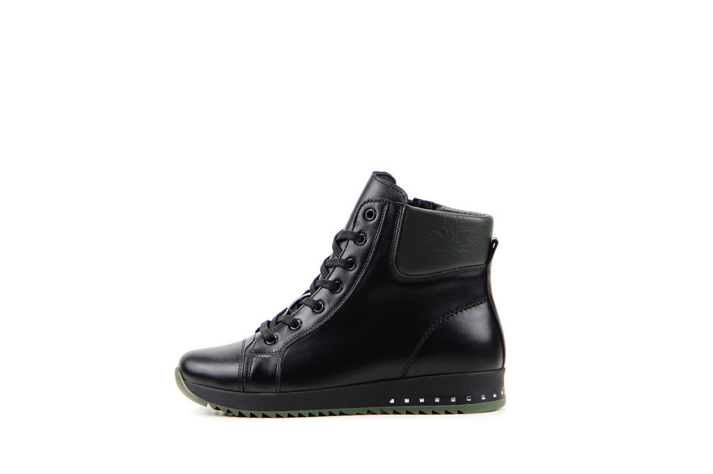 Ботинки 311.omega2bl.black+green/Шерсть