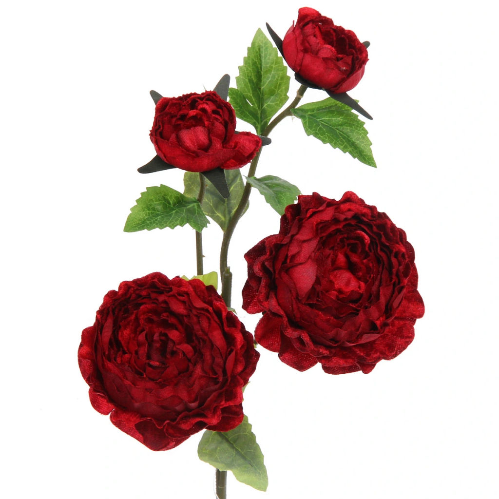 Искусственные цветы "FLOWERS MAGIC" 63см Пионы 4 цветка красные