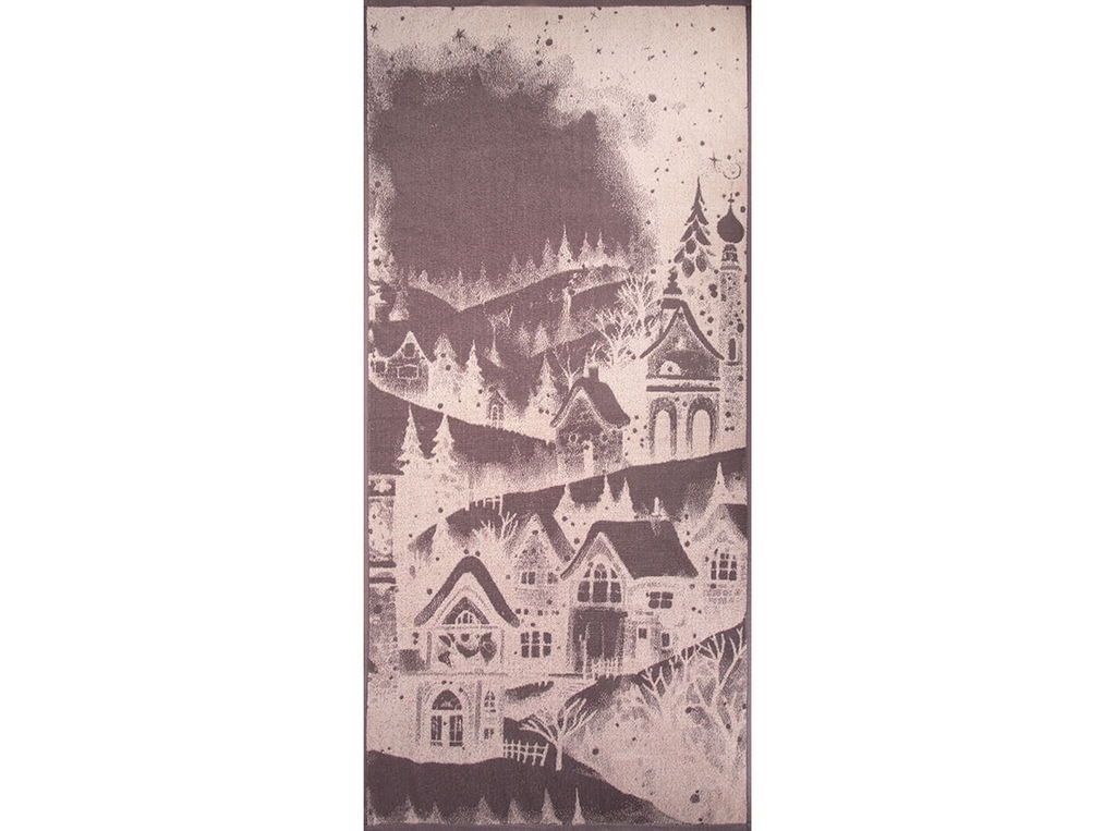 Полотенце махровое 6с102.411ж1 Снежный пейзаж(т.с.мальв1) 67х150см