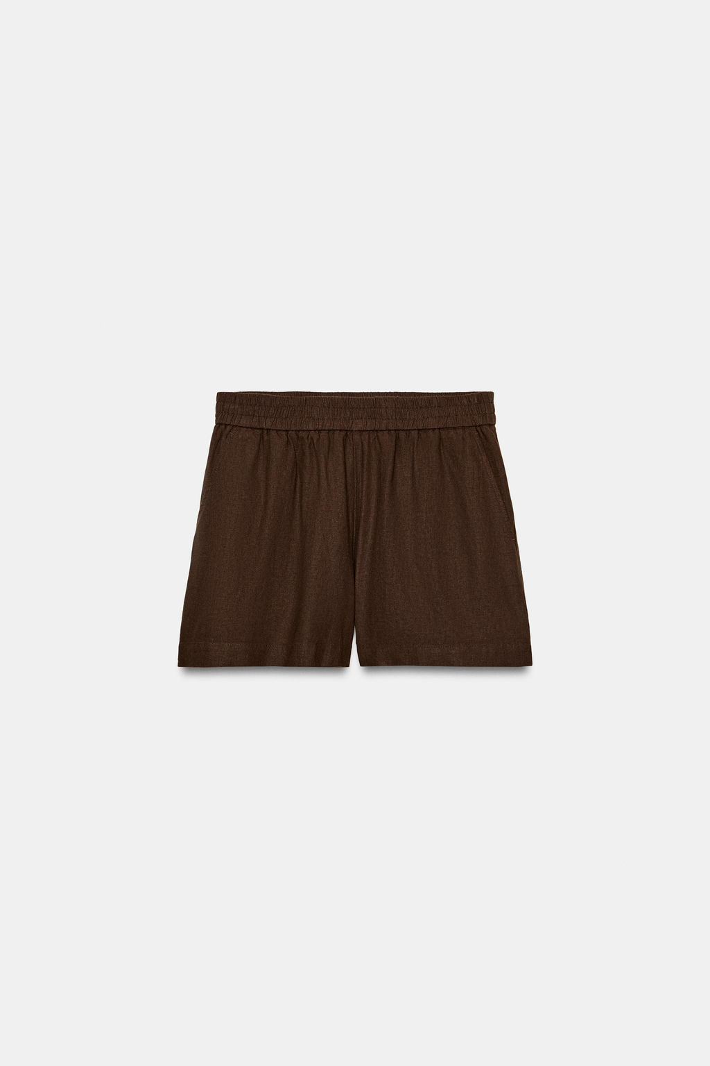 BERMUDA CON LINO CINTURA EL?STICA / Marr?n - Zara фото 7
