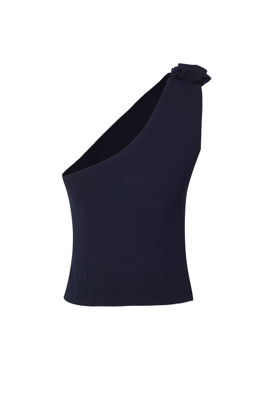 TRENDYOLMILLA Limited Edition Koyu Lacivert Fitted Tek Omuz Gullu Crop Dokuma Yelek TWOSS24YE00038  фото 9