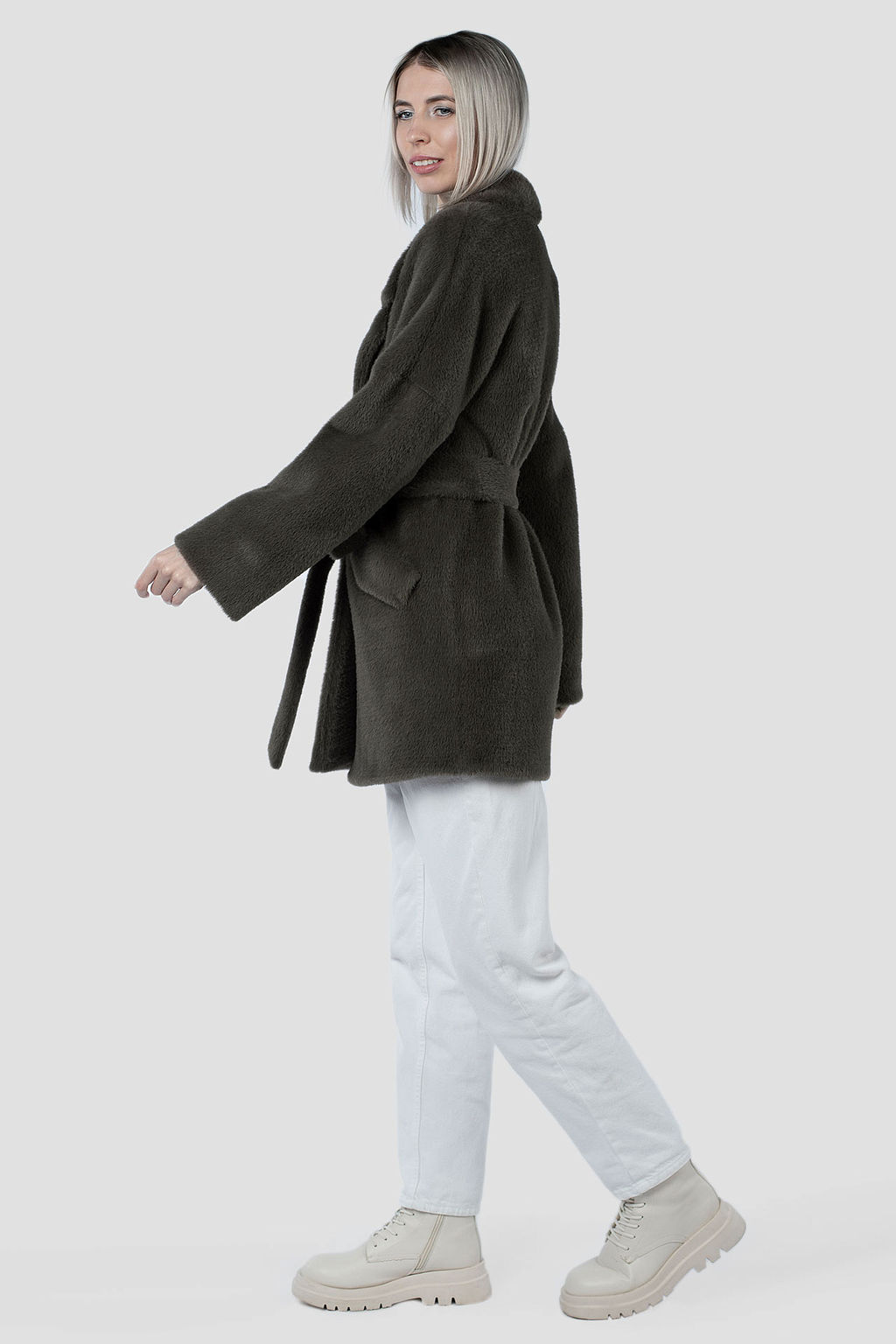 Пальто женское демисезонное (пояс) - El podio фото 3