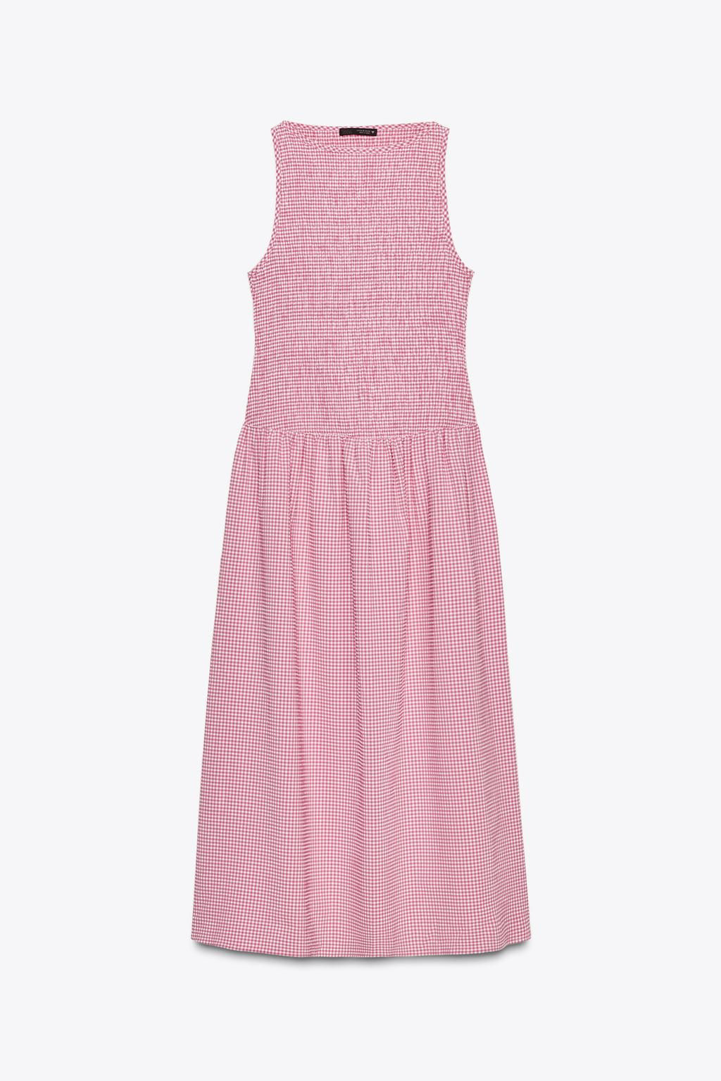 GINGHAM CHECK MIDI DRESS - Zara фото 7