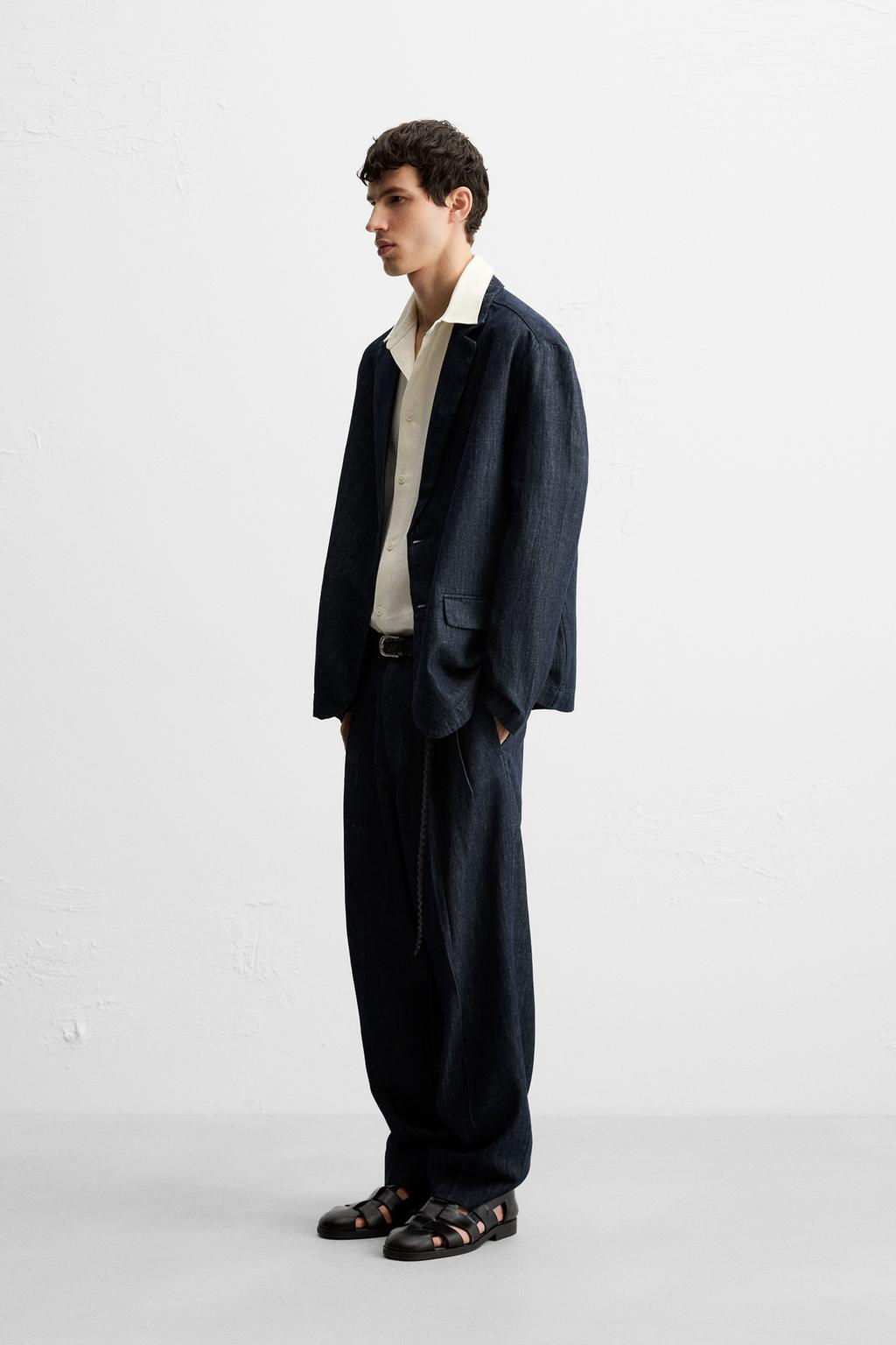 CROPPED WIDE-LEG DENIM TROUSERS - Zara фото 5