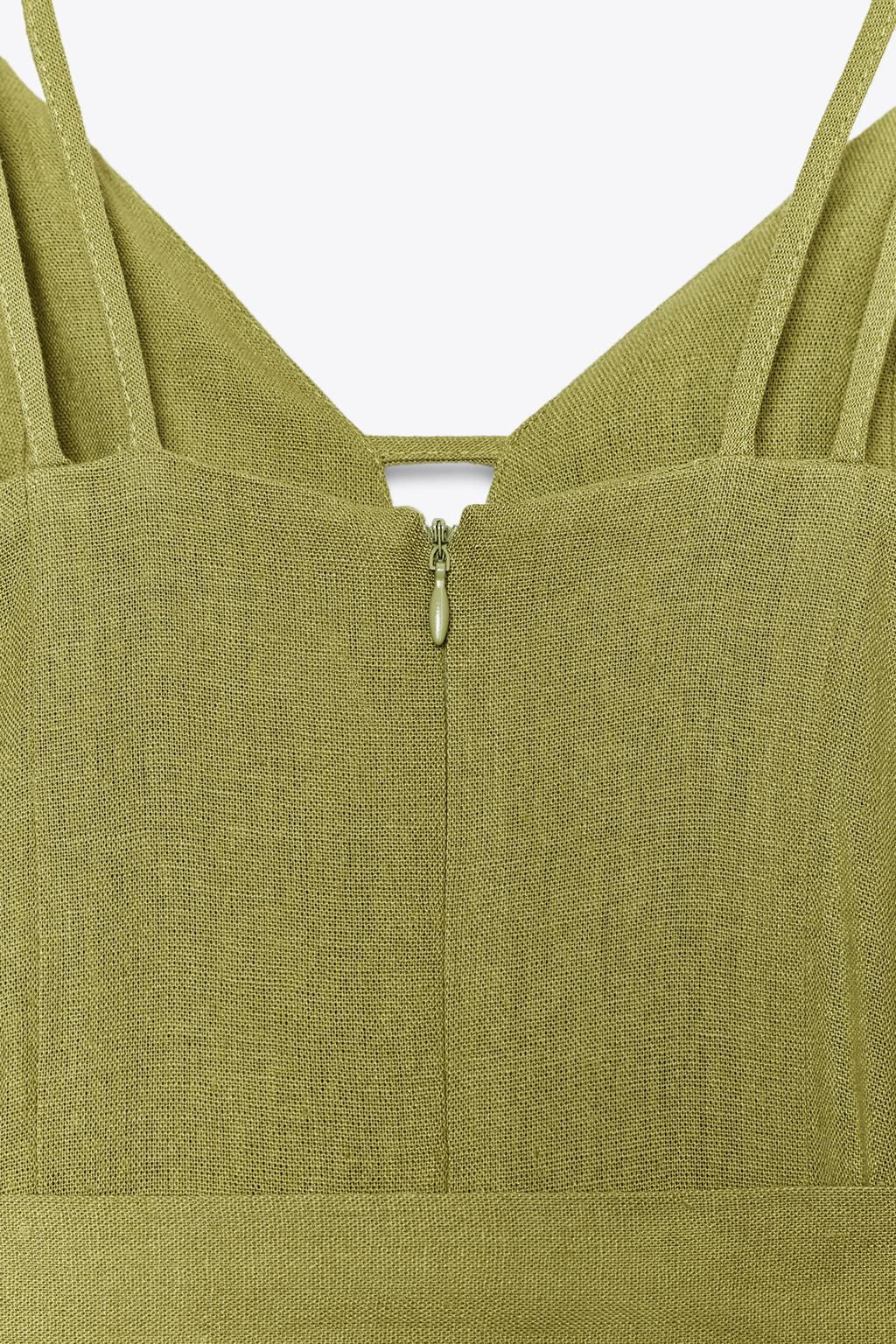 WIDE-LEG STRAPPY LINEN BLEND JUMPSUIT - Zara фото 9