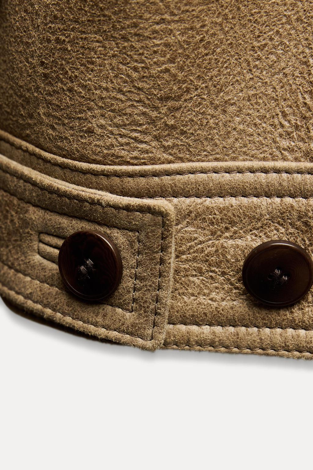 100% LEATHER DOUBLE-FACED SHORT COAT - Zara фото 12
