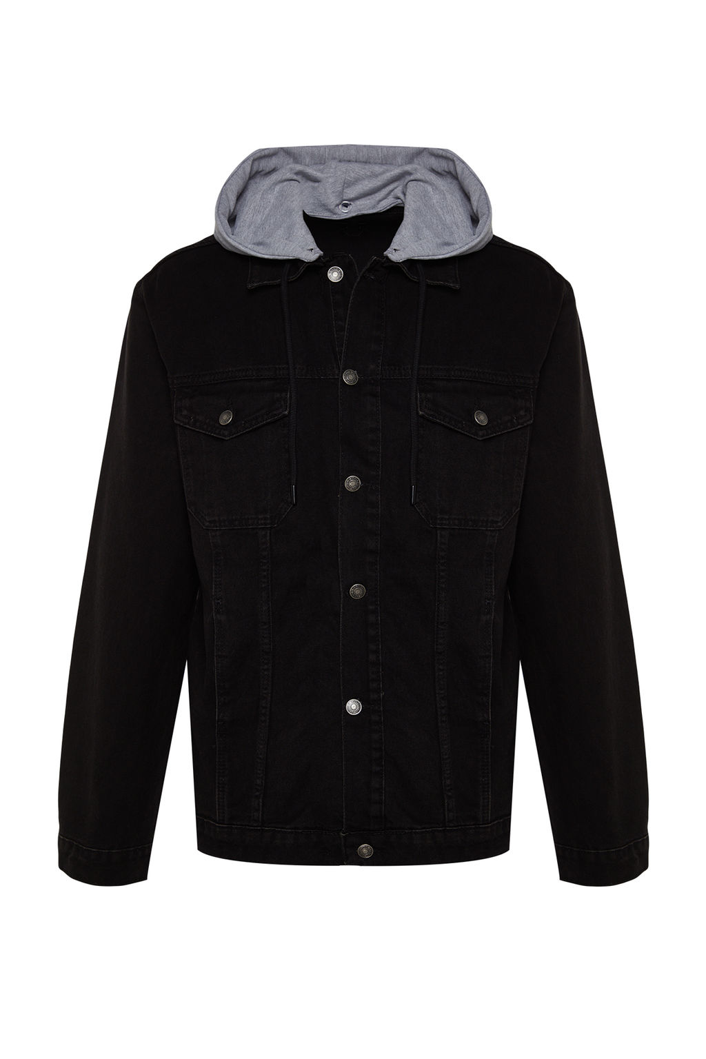 TRENDYOL MAN Siyah %100 Pamuk Regular Fit Orme Kapusonlu Denim Ceket TMNAW23CE00019 - Trendyolmilla фото 6