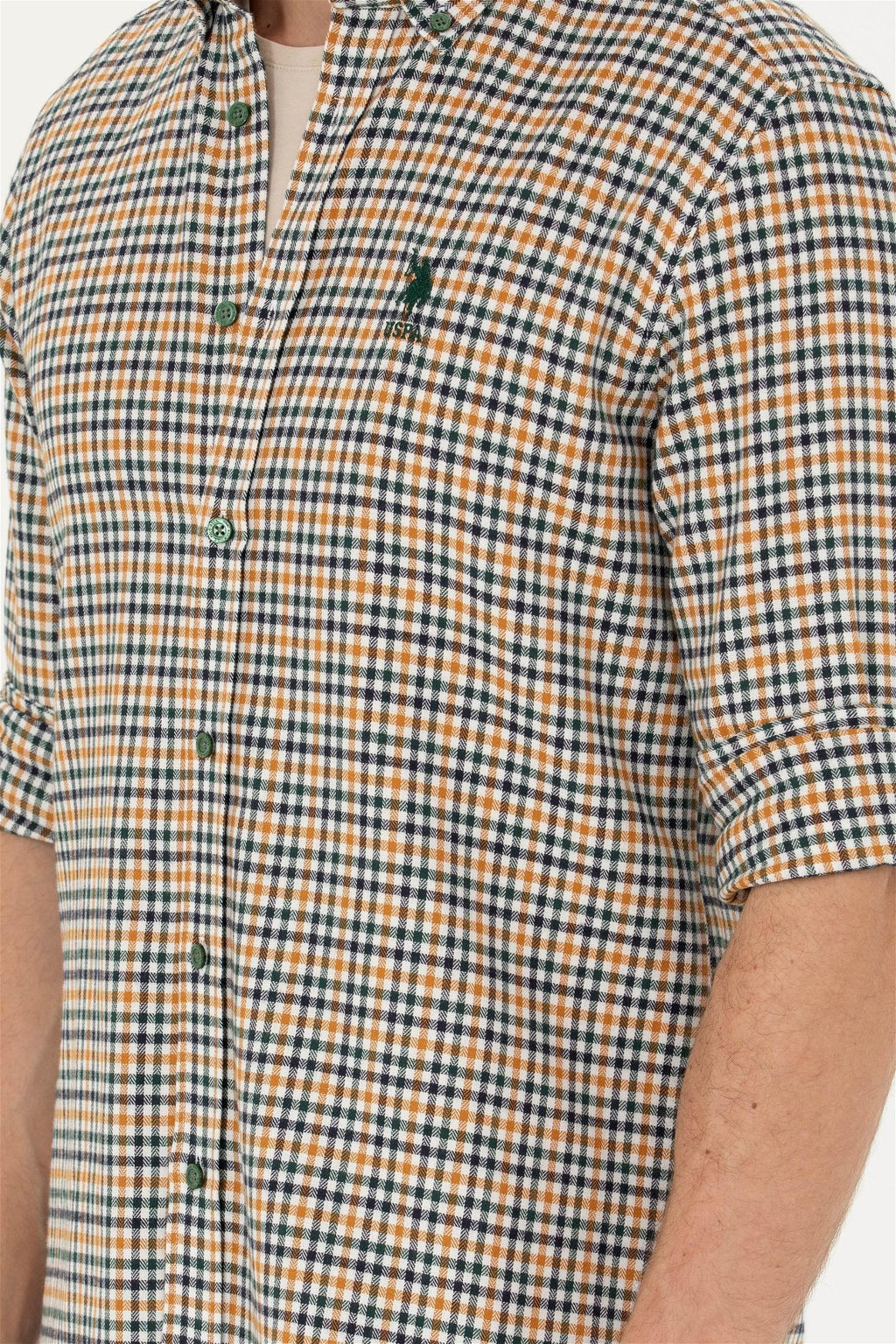 Мужская зеленая рубашка с длинным рукавом - U.s. polo assn фото 6