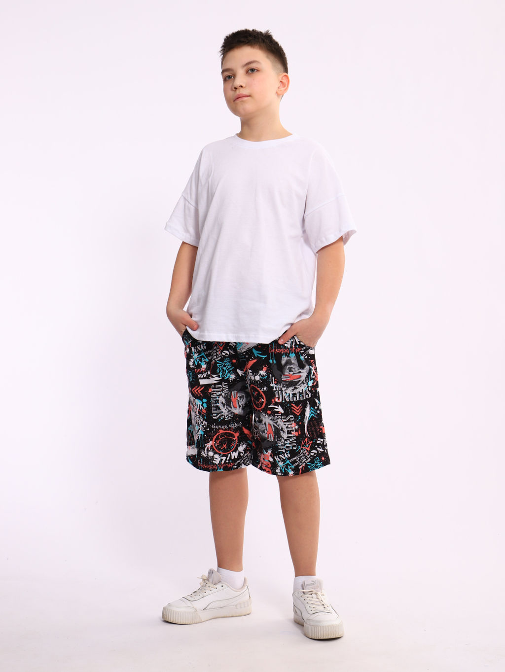Шорты Федор синий граффити - Ладошки фото 23