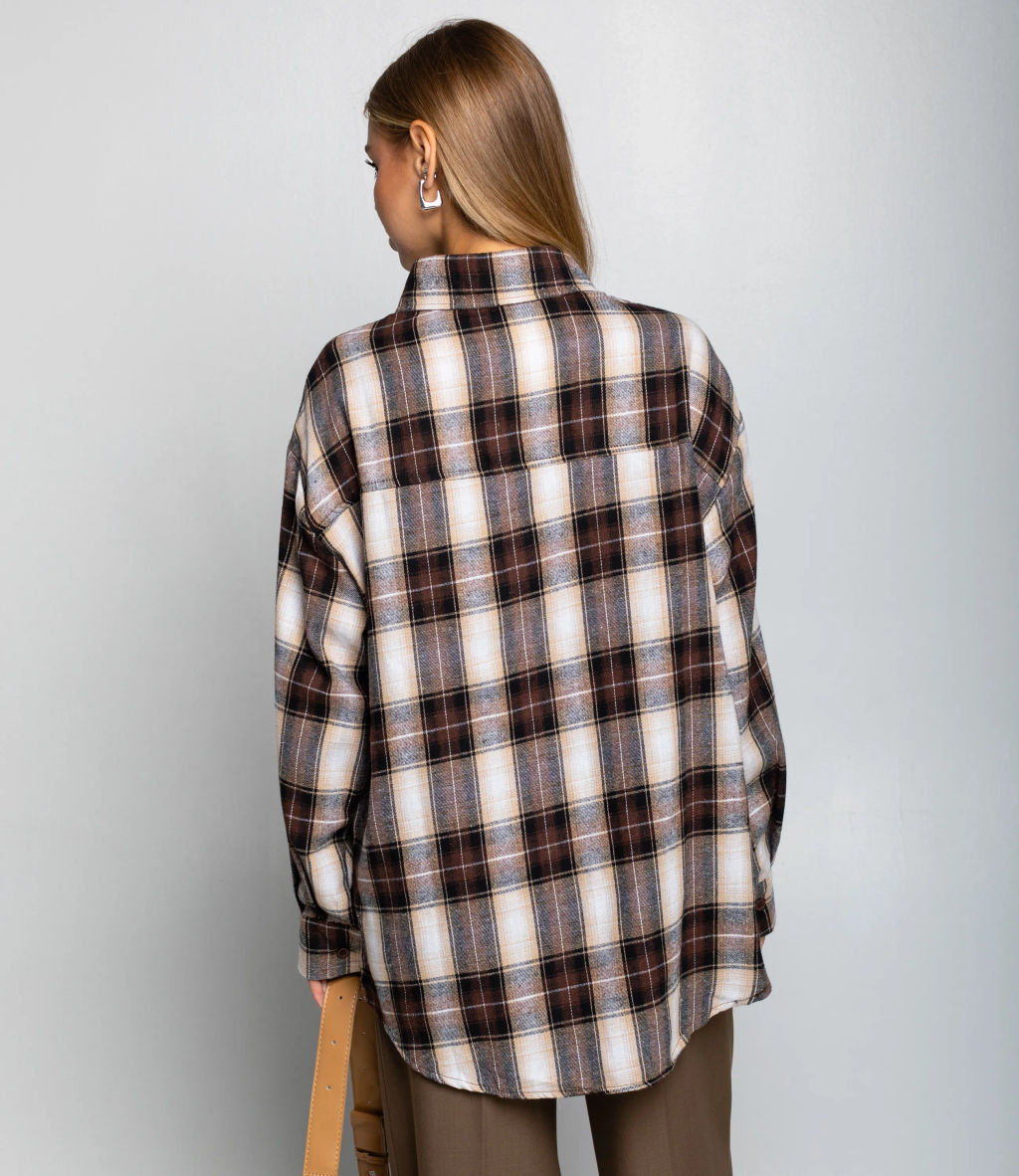 Рубашка #КТ225 (5), коричневый,белый - Dommod фото 3