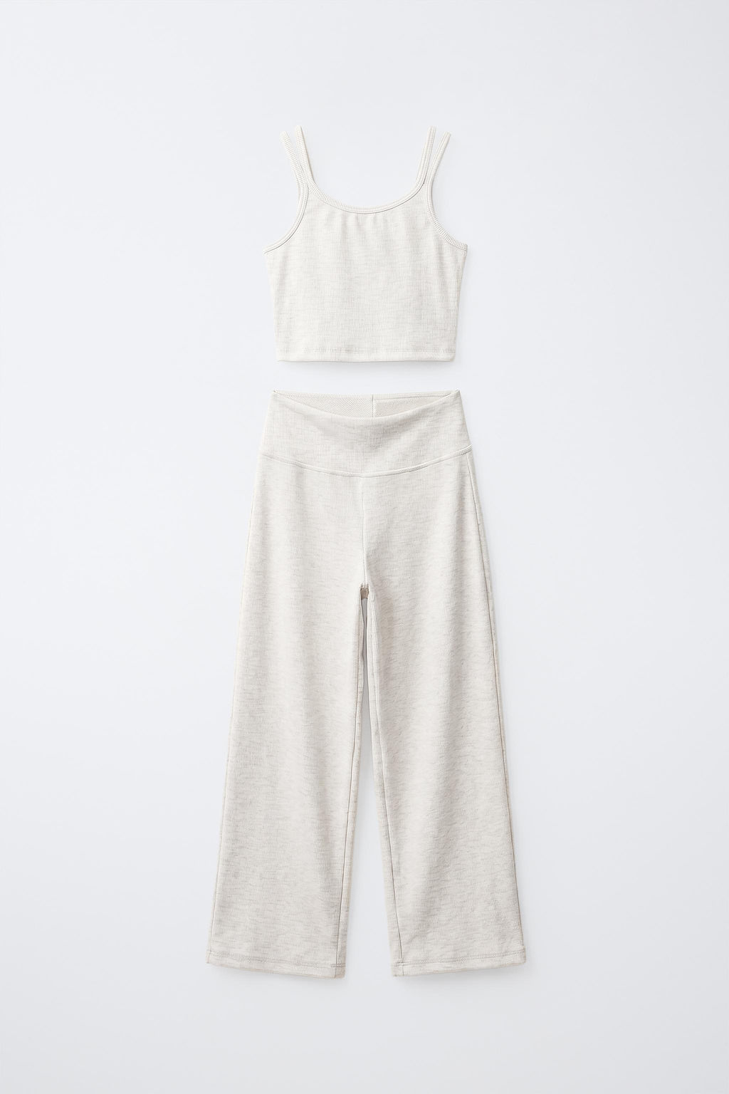 CONJUNTO RIB TOP Y PANTALON STRAIGHT / Gris vigor? - Zara фото 4