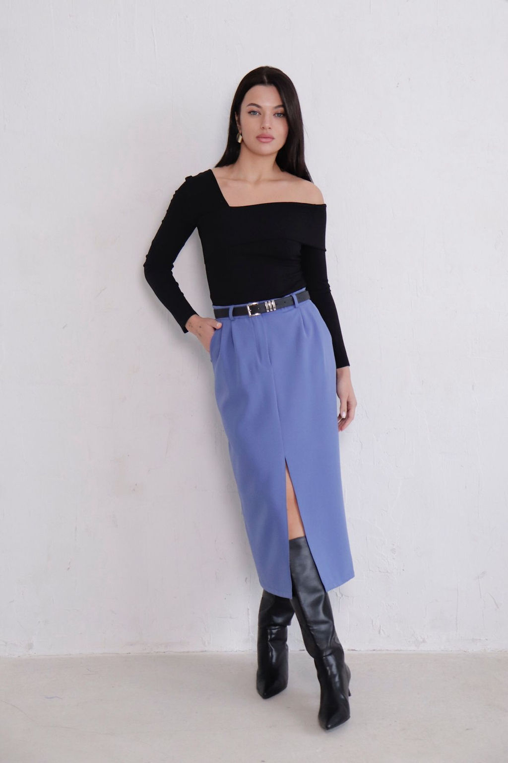 11267 Юбка миди-макси голубая - Martichelli фото 10